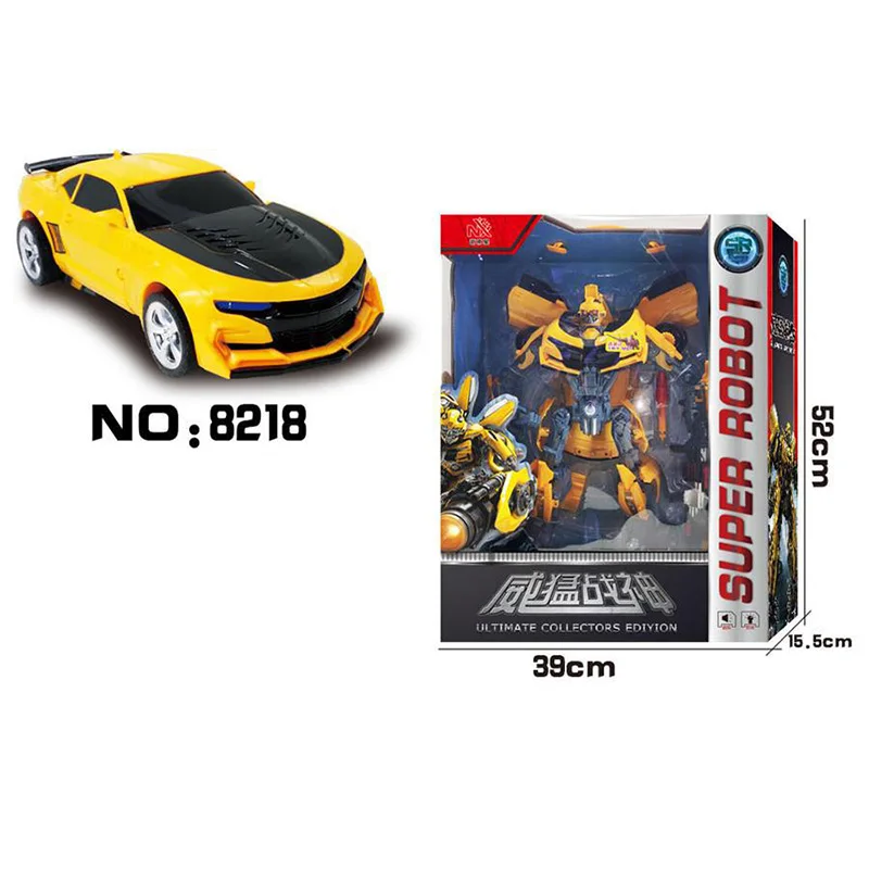 

Collectible Transformation Autobot Mighty God Action Figure with Light Music Function Large Robot Boy Toy Deformation Car Model