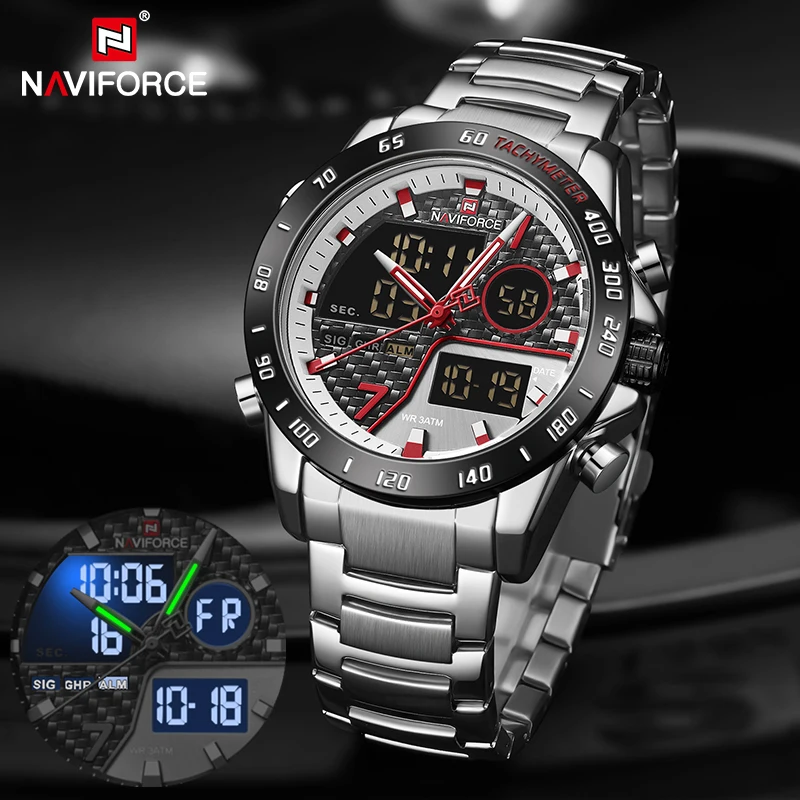 Часы наручные NAVIFORCE Мужские кварцевые светодиодсветодиодный роскошные