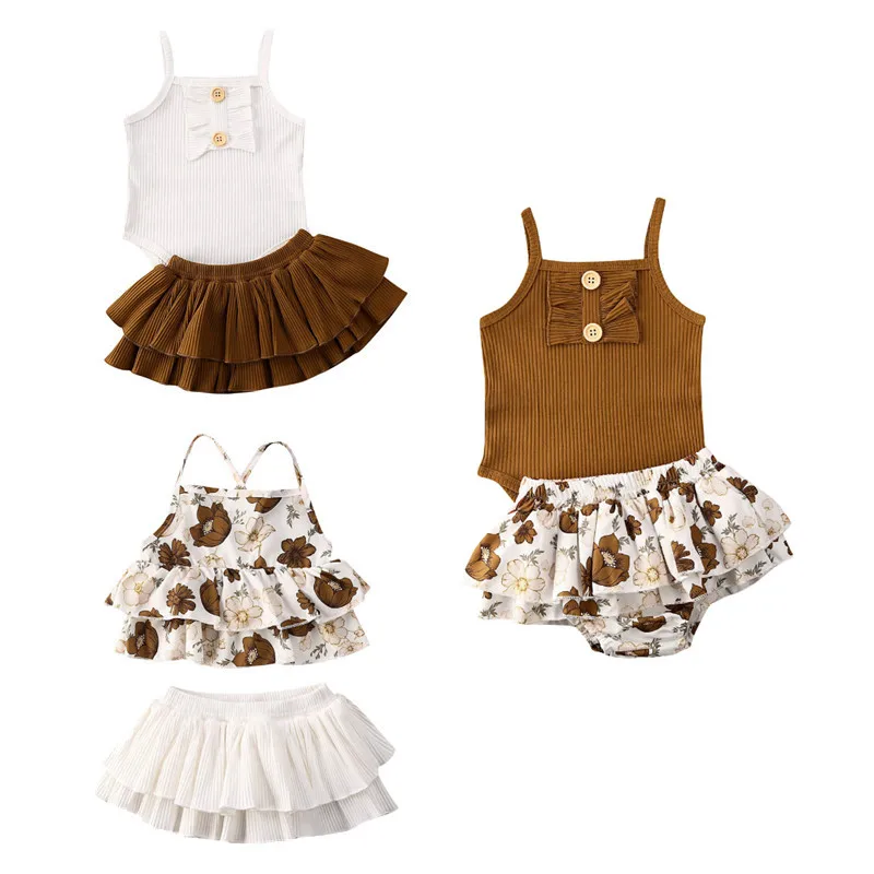 Одежда для маленьких девочек 2020 топы на бретельках без рукавов боди + юбка пачка
