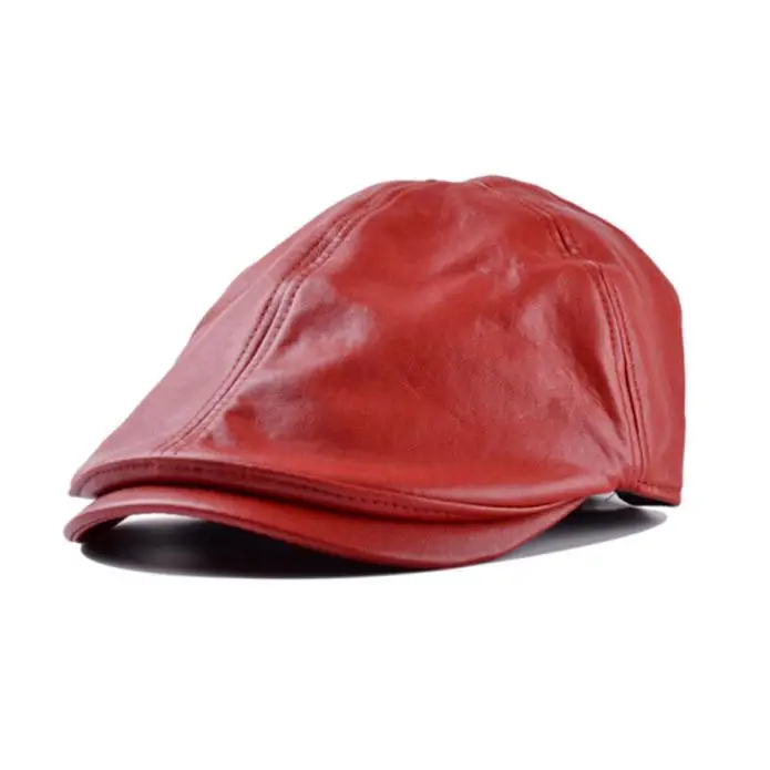 

Mens Women Classic Vintage Leather Beret Cap Peaked Hat Newsboy Casual Driving Sunscreen 2020 new hot #2