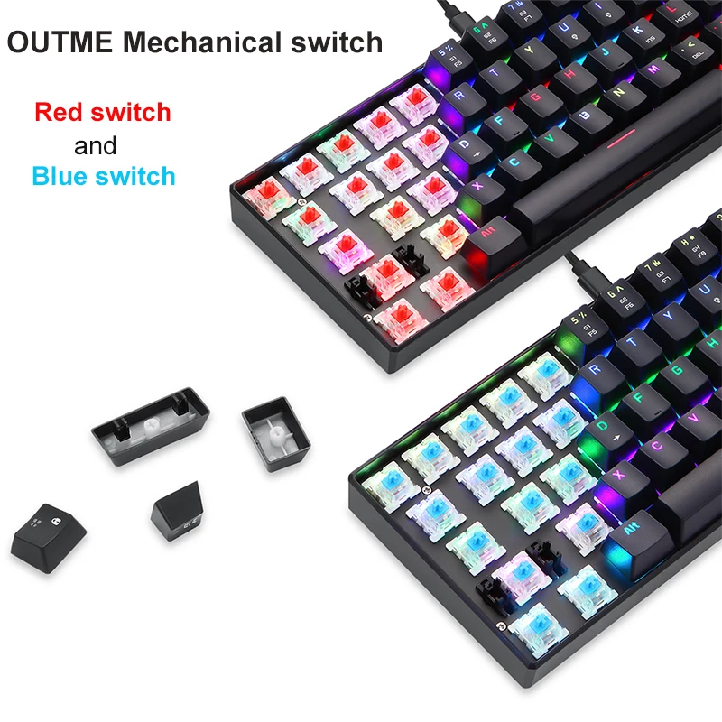 mini motospeed ck61 rgb gaming mechanical keyboard 61 keys usb wired led backlight portable 60 keyboards for pc computer gamer free global shipping