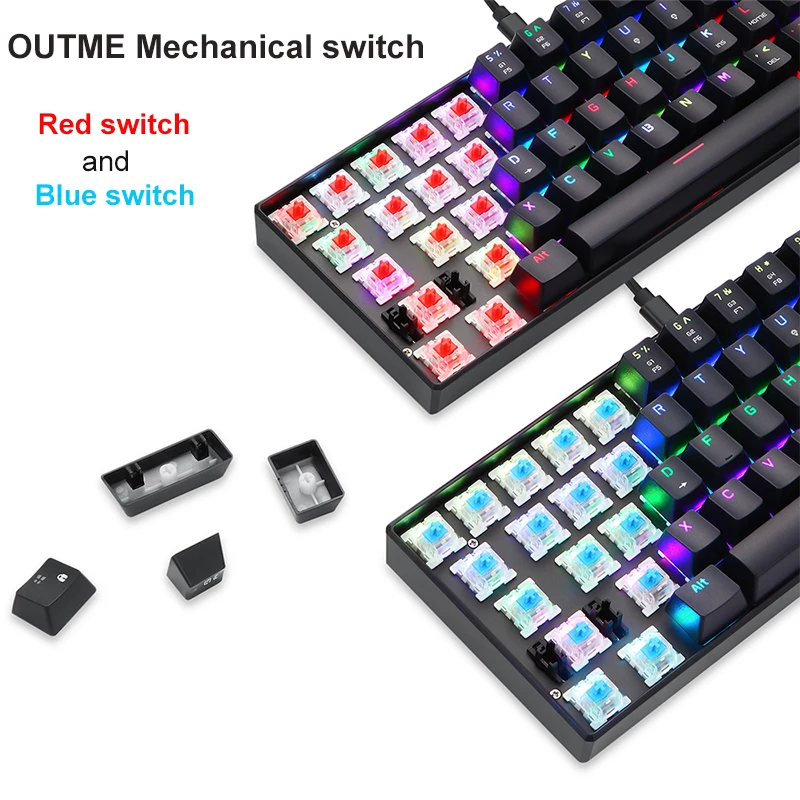 Motospeed CK61 60% мини игровая механическая клавиатура USB Проводная 61 клавиша RGB