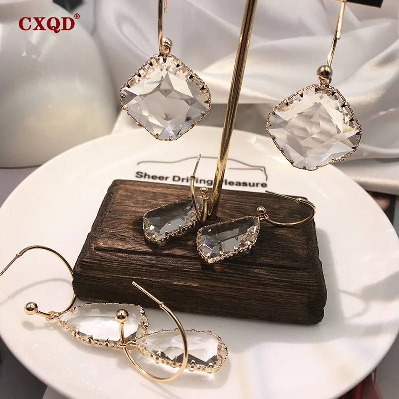 Женские Геометрические серьги гвоздики CXQD популярная квадратная форма с