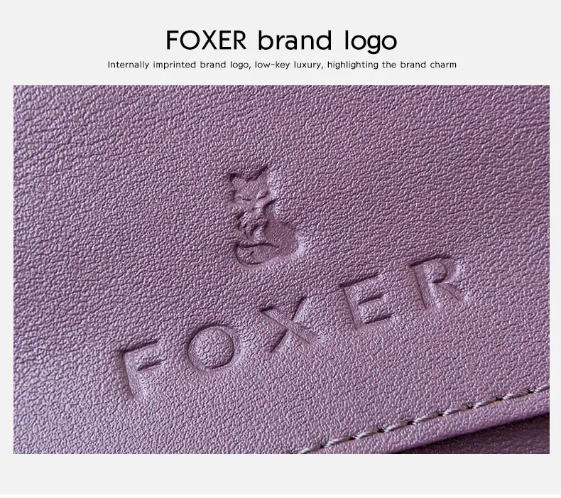FOXER Брендовые женские кошельки из спилка, женский клатч, модный держатель для монет, Роскошный кошелек для леди, женский длинный кошелек