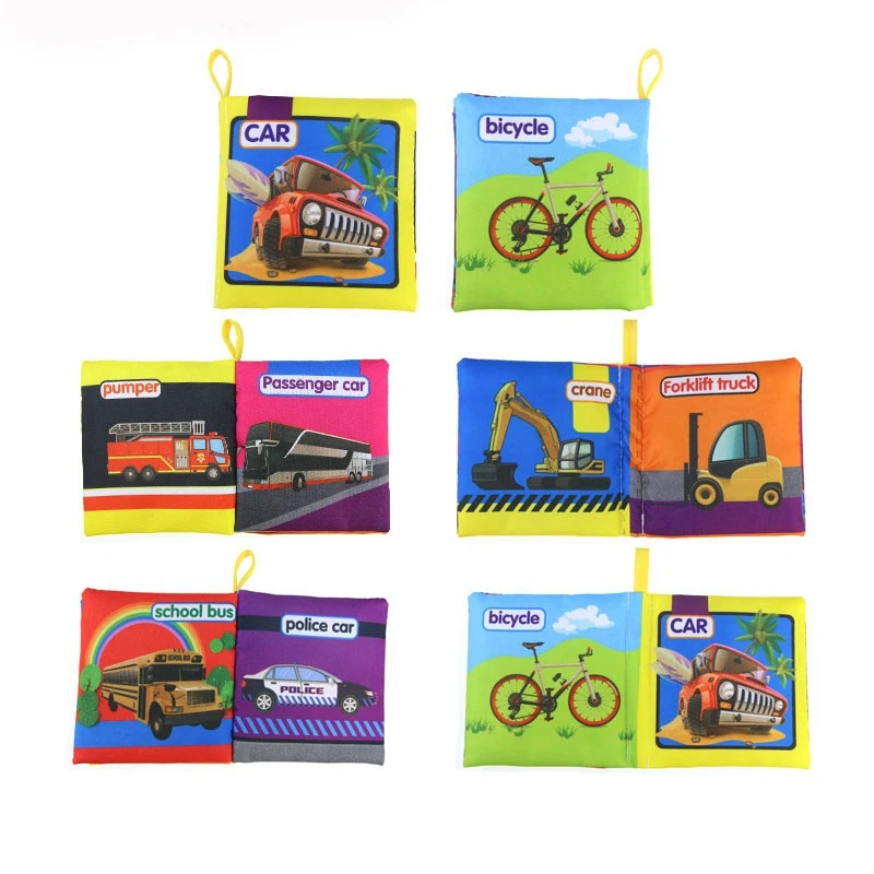 

6Pcs Cognition Newborn Infant Soft Fabric Cloth Books with Large Waterproof Storage Box