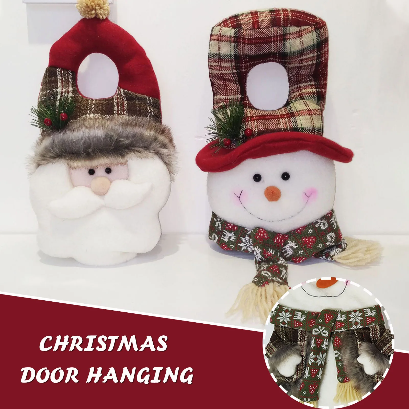 

2021 рождественские украшения, подвесные украшения, дизайн в виде снеговика и Санты для двери, подвесной Рождественский кулон для домашнего д...