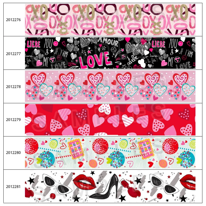 Лента для рукоделия 10 ярдов с принтом в виде горячих губ на День Св. Валентина |