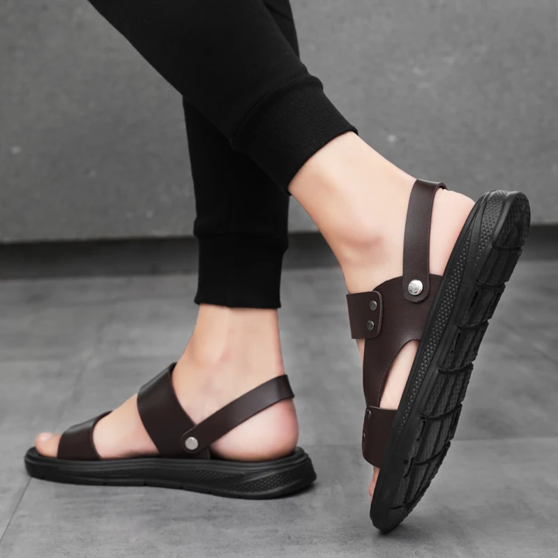 

Sandels For Men Summer Men Sandals Men's Beach Leather Male Sandal