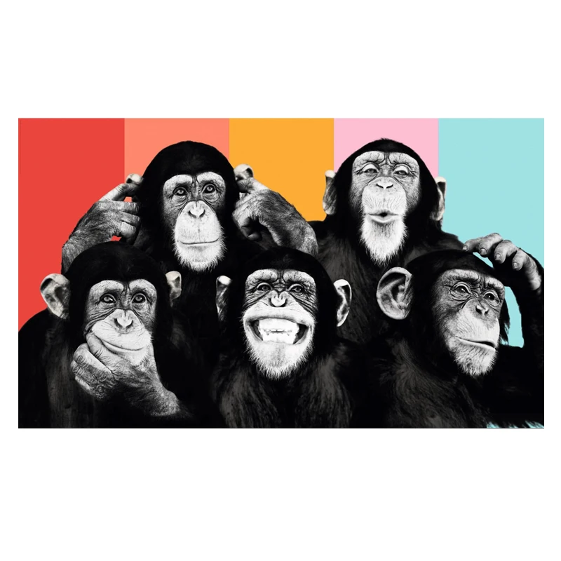 

Funny Monkeys Graffiti Canvas Paintings On The Wall Posters And Prints Modern Animals Wall Art Canvas Pictures Kids Room Decor