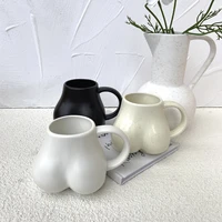 fun spoof bottom cup creative coffee cup ceramic mug simple and lovely solid color design desktop decoration festival gift