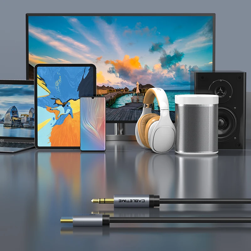 Кабель AUX CABLETIME с USB C на 3 5 мм автомобильный аудиокабель типа для Huawei Mate 20 P30 Oneplus 7 pro
