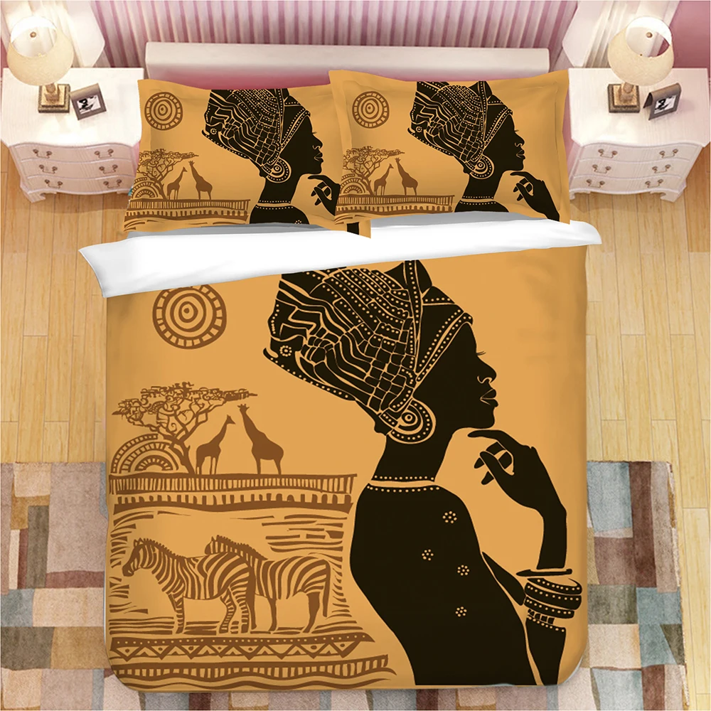 

Ethnic African Women Print 3D Bedding Set Duvet Covers Pillowcases NEW Comforter Bedding Sets Bedclothes Bed Linen