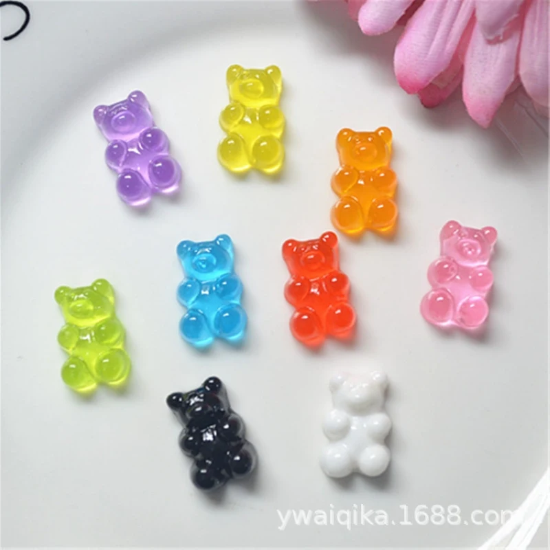 

5pcs/lot Mini Bear Candy Polymer Slime Box Toy For Children Resin Charms Modeling Clay DIY Kit Phone Case Accessories Kids Gift