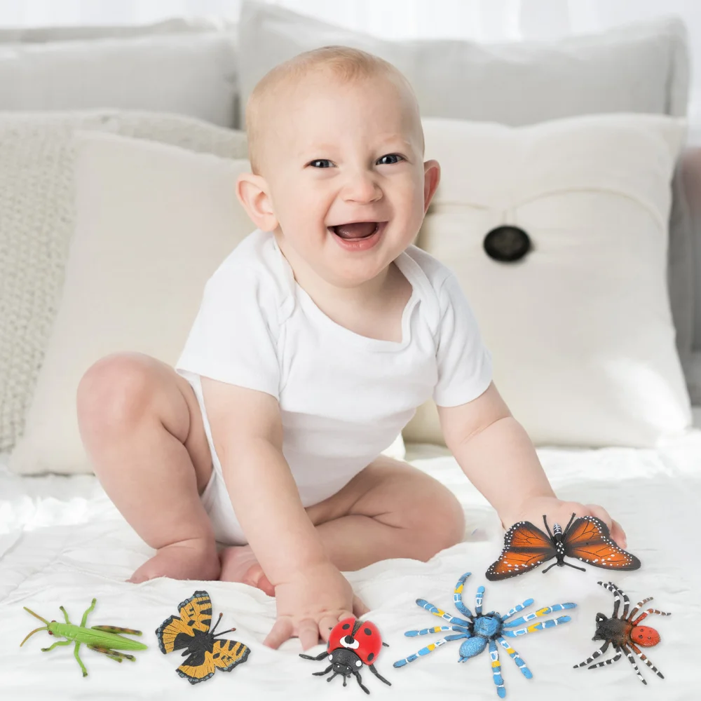 

6Pcs Animal Insect Figure Educational Fake Bug Butterflies Spider Figure