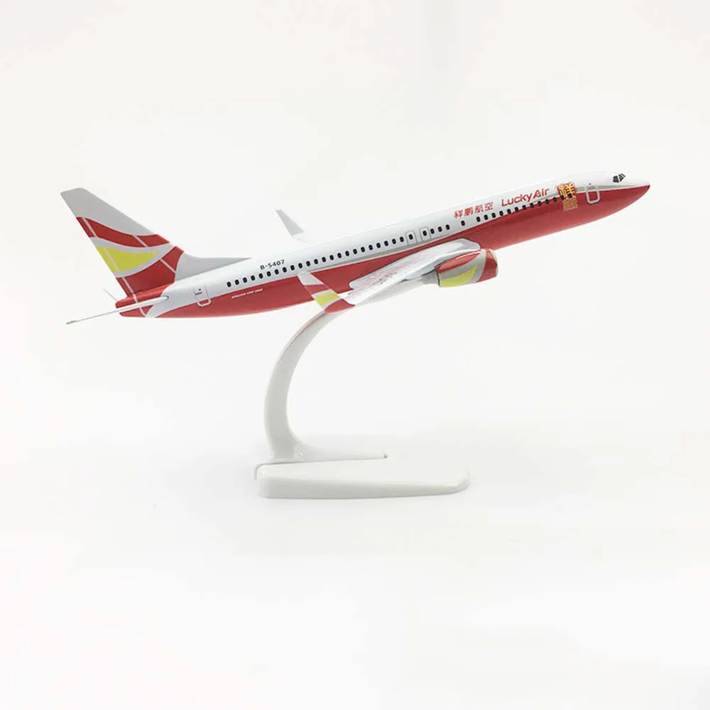 

20cm Aircraft Boeing 737 Lucky Air Alloy Plane B737 Model Children Kids Gift for Collection Home Decoration