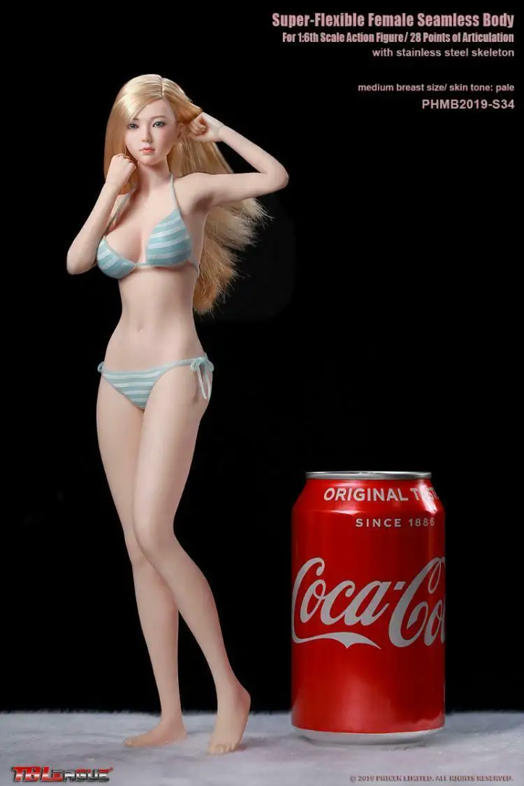 

NEW 1/6th TBLeague PHMB2019 Mid-Bust Beautiful Girl Body Model Fit 12" Clothes Head Sculpt