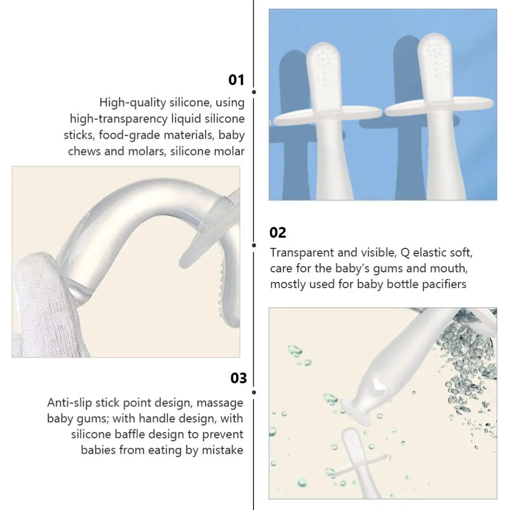 

5Pcs Silicone Baby Molar Stick Creative Teething Rod Infant Teether Transparent