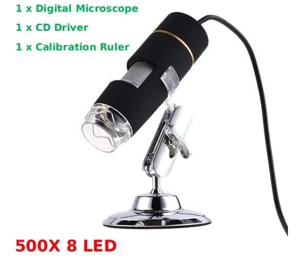 500X 1600X 8 светодиодов электронный цифровой микроскоп Ручной Лупа камера USB интерфейс электронный микроскоп+ металлический кронштейн Подставка - Цвет: 500X