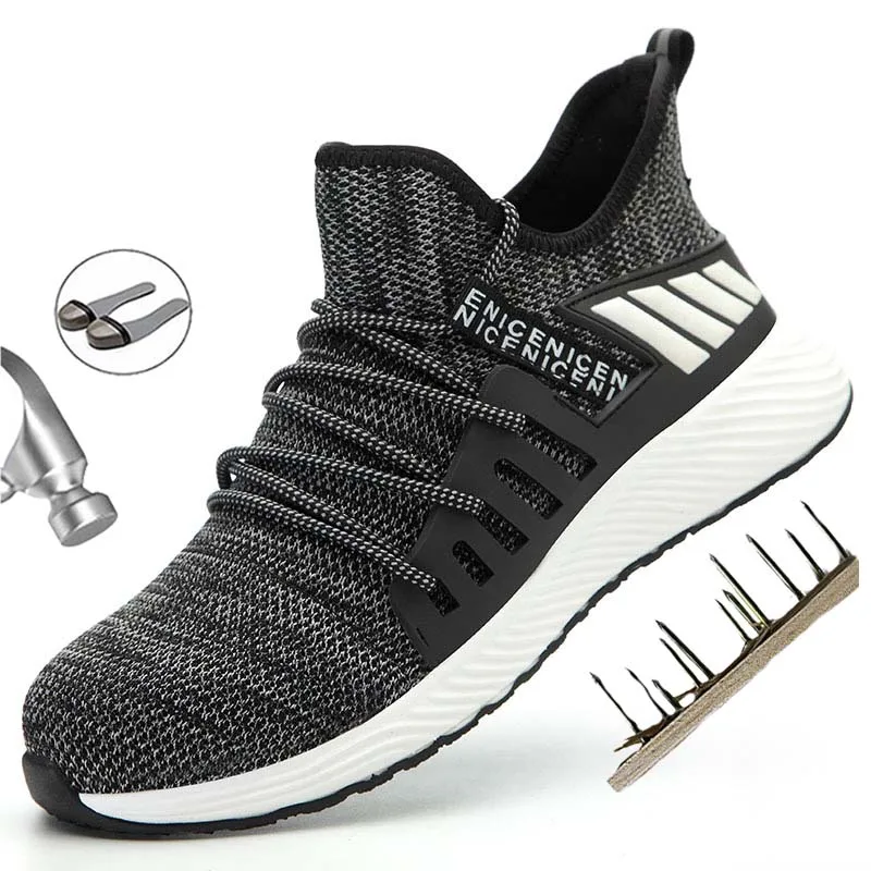 

Safety Work Shoes Ultra-light Steel Toe Cap Boots Breathable Indestructible Anti-piercing Outdoor Sneakers Protection Shoes