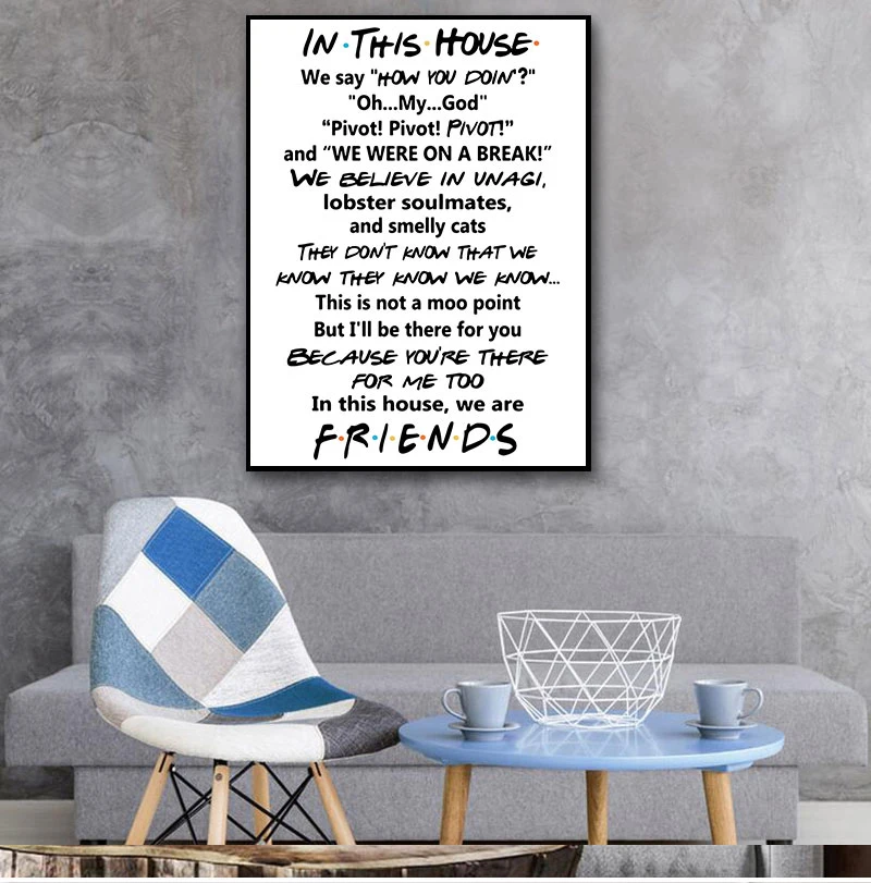 

Классические плакаты и принты Friends Tv Show, настенное искусство, декоративная картина на холсте, картина для гостиной, домашний Настенный декор
