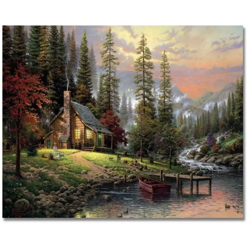 

Wild House DIY Digital Oil Painting By Numbers Canvas Wall Picture Hand Painted