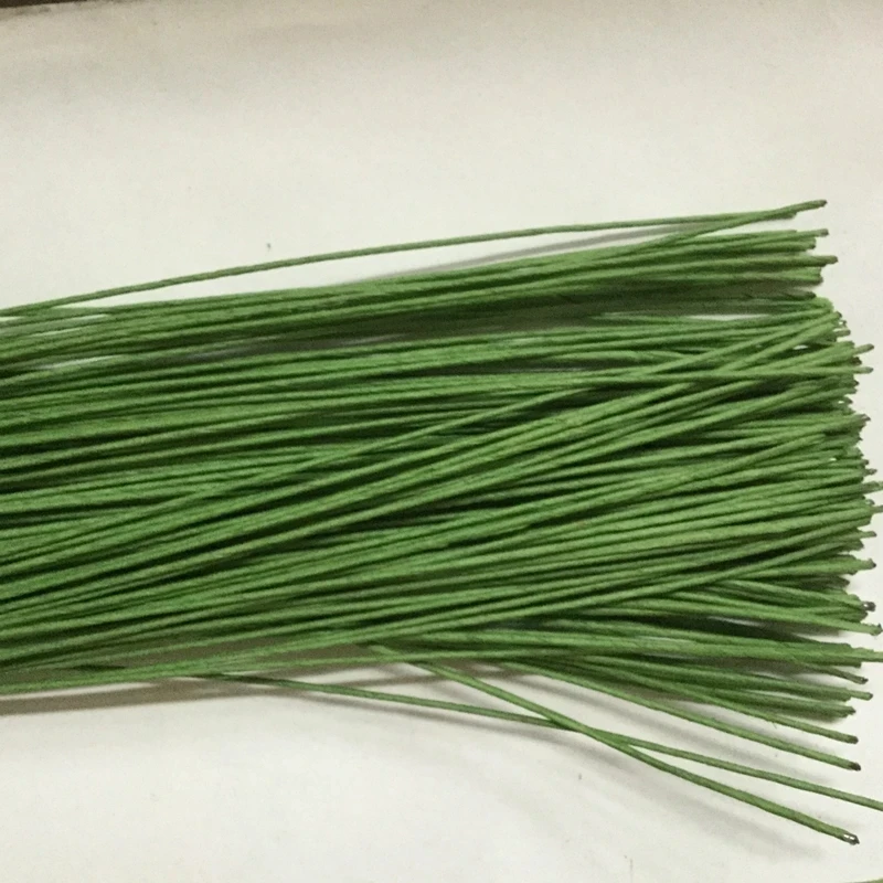 

200pcs 18# Flower Stub Stems Paper Floral Tape Iron Wire Artificial Flower Stub Stems Craft Decor Soap Holding Flowers Stem