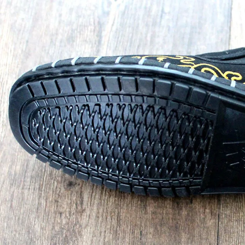 Новинка модная вышитая обувь мужская на плоской подошве эспадрильи лоферы