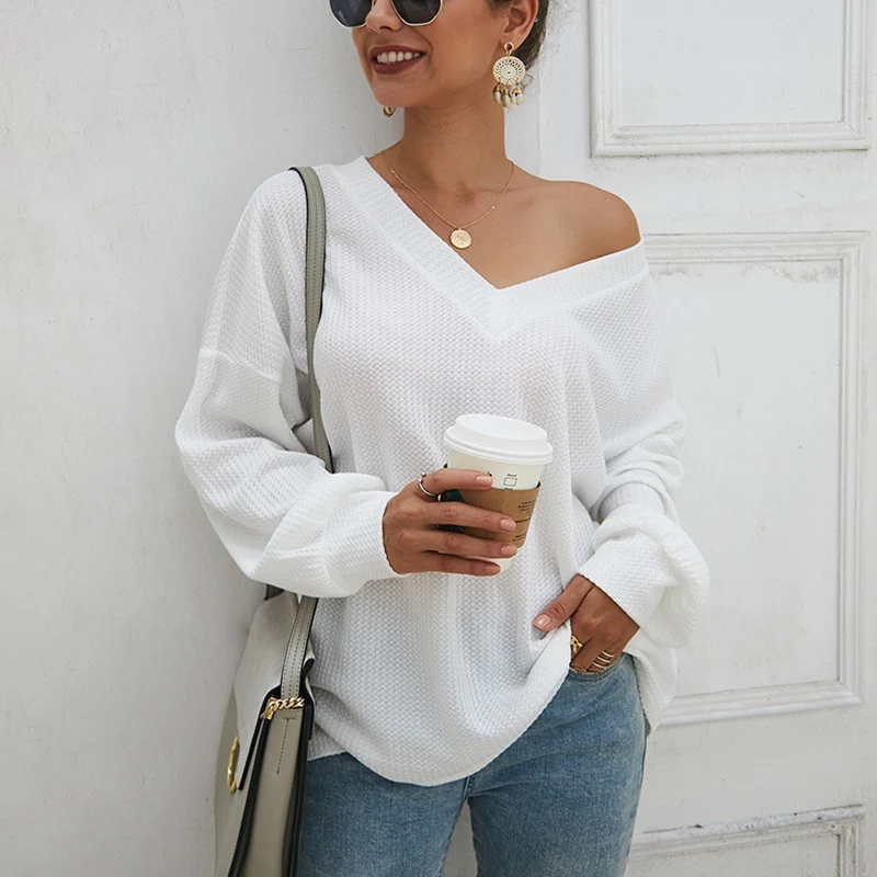 Autumn fashion tops large size women's 5XL 6XL 7XL 8XL 9XL sexy deep V-neck long-sleeved bust 138CM