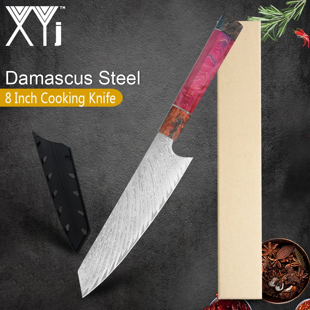 XYj ножи накири шеф повара из дамасской стали 67 слоев японский кухонный нож 8