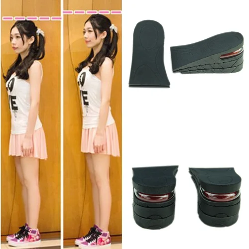 

3-Layer 6CM Height Increase Insole Shoes Air Cushion Invisible Lift Pads Heel MO K1KB
