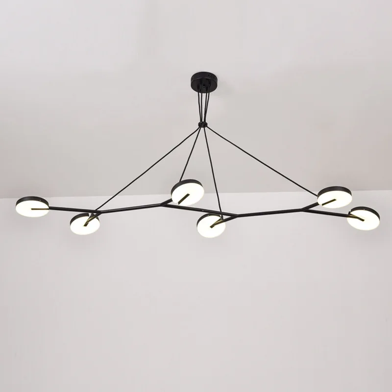 Kobuc Nordic Design 3/6 LED Creative Chandelier Rotatable Dining room Living Bar Black Gold Metal Light Fixture | Лампы и освещение