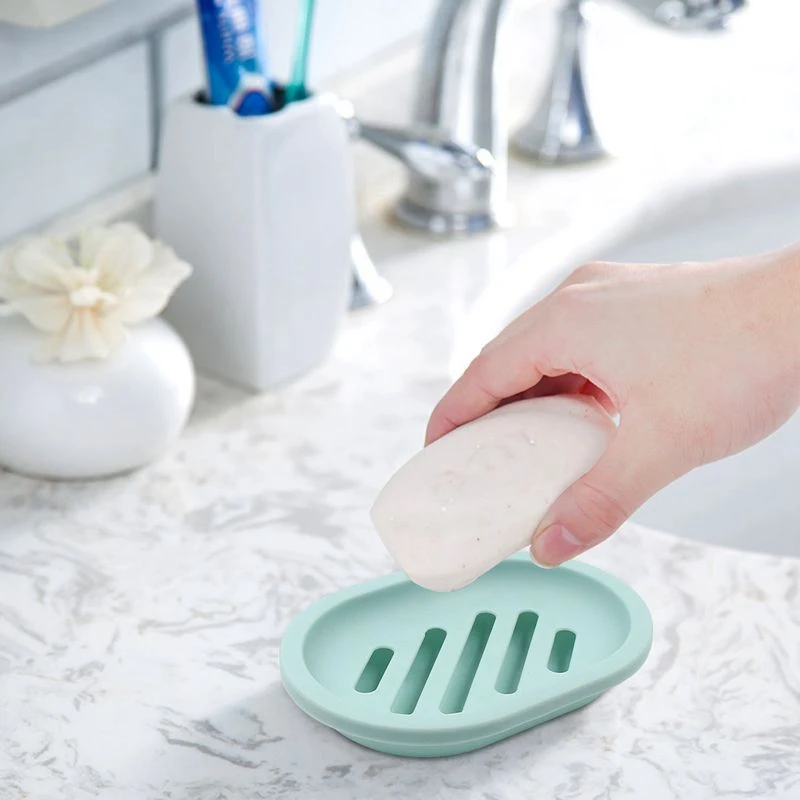 

2pc Soap Holder Bath Accessories Fast Drying Clean Simple Design Plastic Anti-Moisture Soap Dish