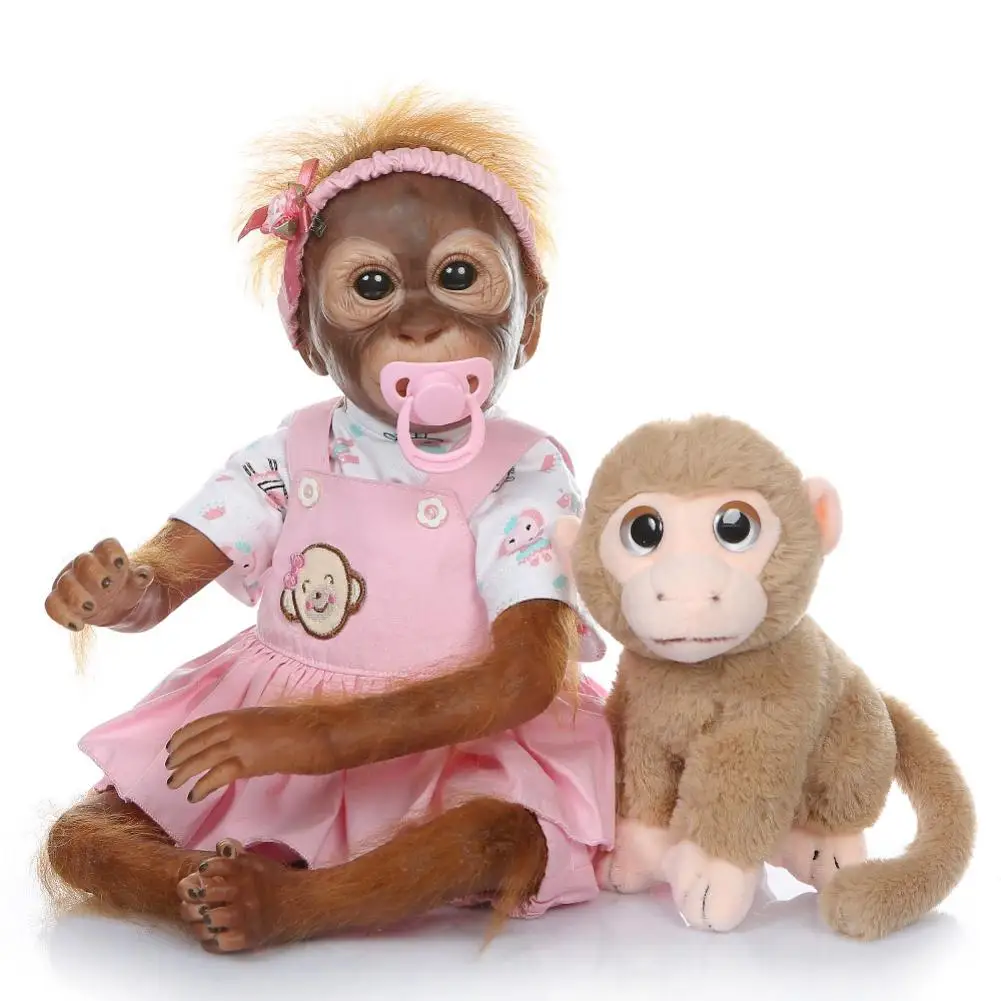 

RCtown Handmade Detailed Paint Reborn Baby Monkey Newborn Baby Collectible Art
