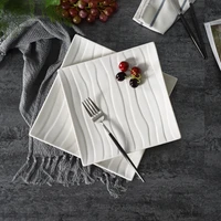 creative pure white ceramic dishes steak flat plate shallow plate cake pasta western food and household ceramic plate