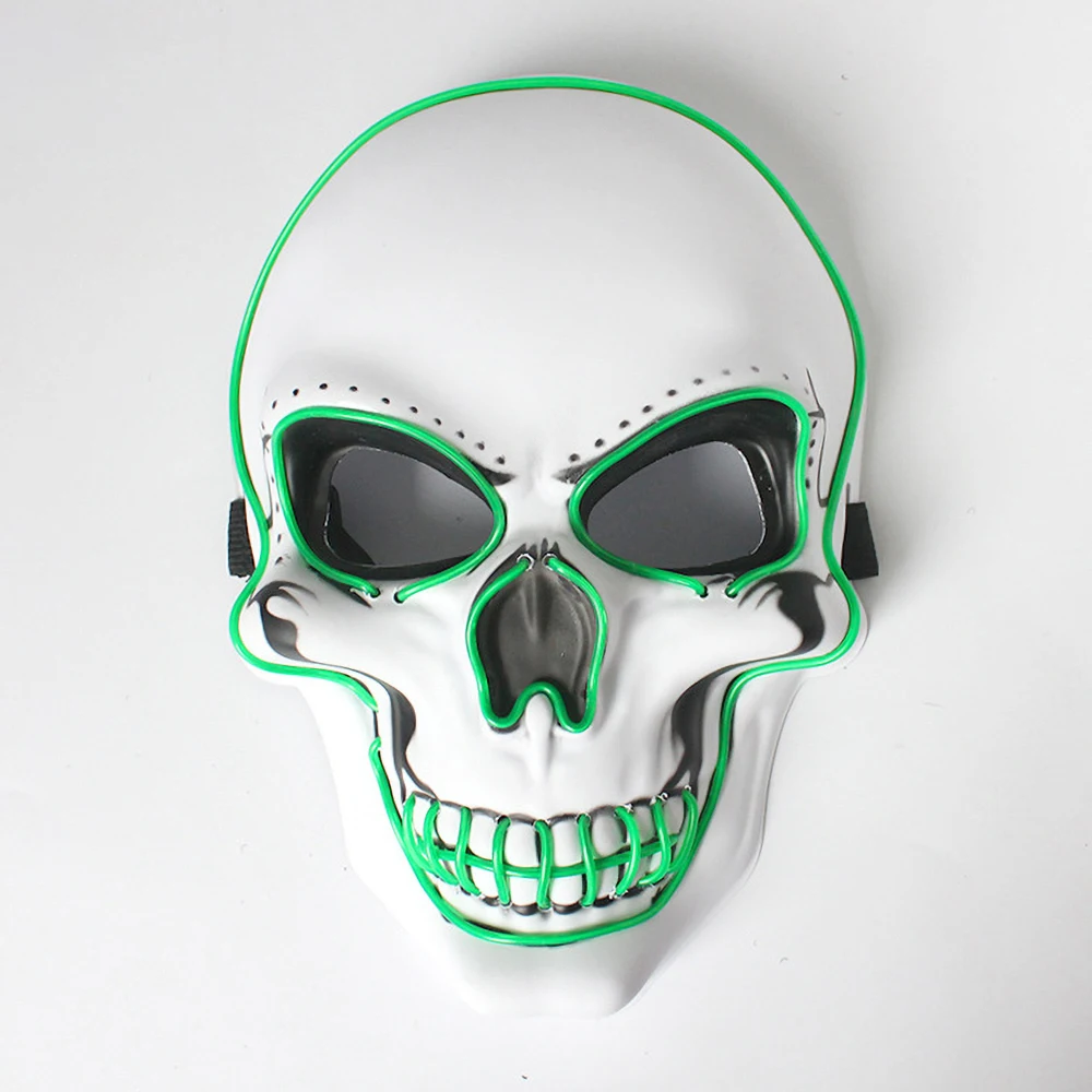 

Led Luminous Mask Ghost Head Horror Cos Halloween Cold Light Fluorescent Mask Marshmello Mask Cosplay Costume Dance Party