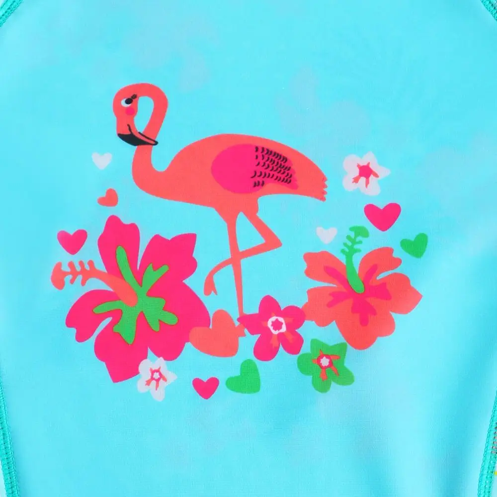 

BAOHULU Girls Short Sleeve Swimsuits Rashguard Sets Sunsuits UV 50+ Two Piece Cyan Print Water Sport Bathing Suit Surfing Wear