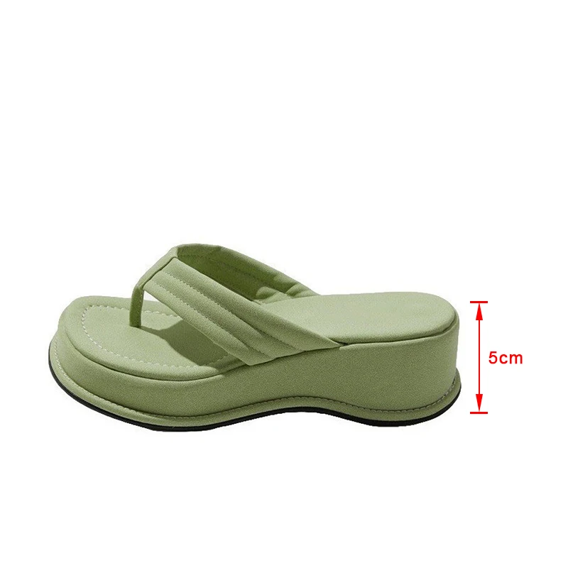 

Women's Slippers Wedges Square Toe Platform Candy Color Female Slides Thick Bottom Fashion Leisure Concise Ladies Summer Shoes