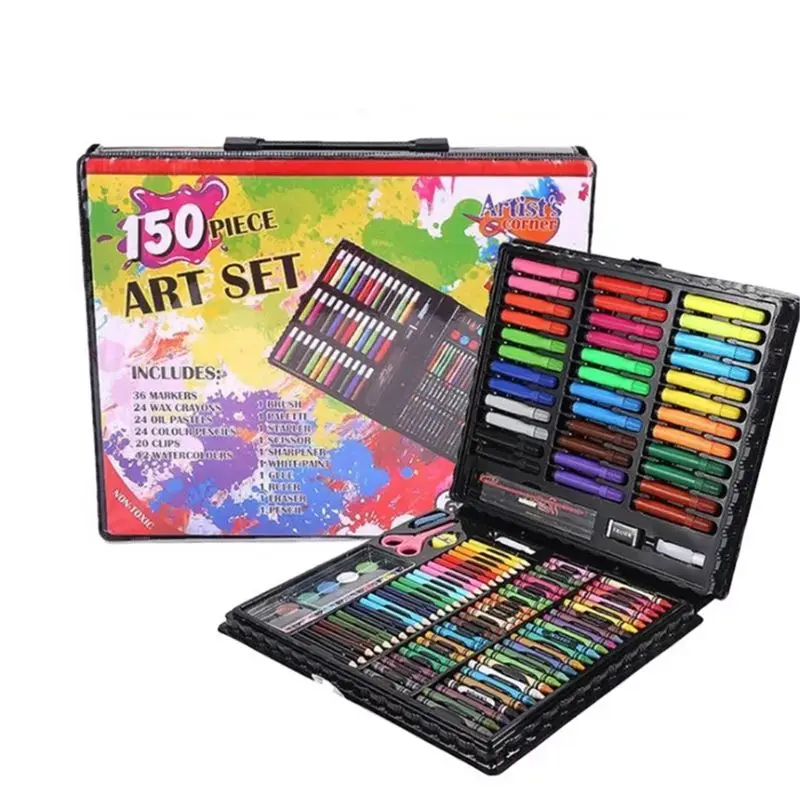 

150pcs Painting Pencil Set Water Colored Marker Pen Crayon Oil Pastel Sketching Paint Brush Children Kids Drawing Tool