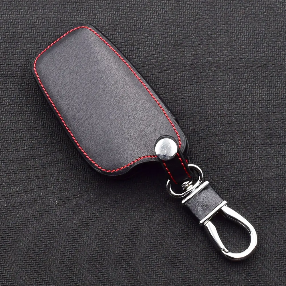 Чехол для ключей из натуральной кожи Toyota Corolla Highlander Crown 2 кнопки Smart Keyless