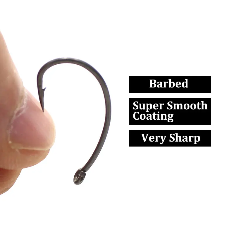 

20PCS Carp Fishing Hook Kurve Shank PTFE Barbed Hook Carp Rig Accessories High Carbon Steel Fishhook For Carp Fishing Tackle