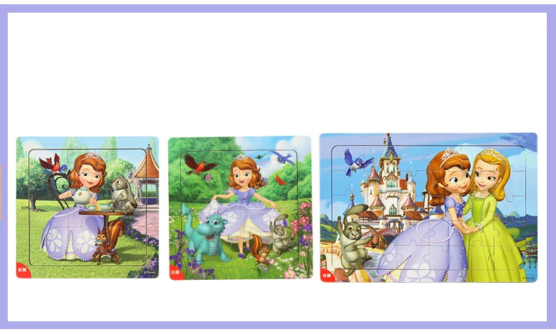 Деревянные головоломки disney 9 шт.+ 16 шт.+ 30 шт. Комбинированная деревянная рамка головоломка с рисунками детская головоломка