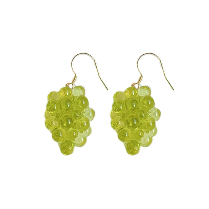 

Cute Cartoon Candy Toy Emulational Fruit Stud Earrings Sweet Fresh Green Grape Earrings Female Student Cute Girl Earrings