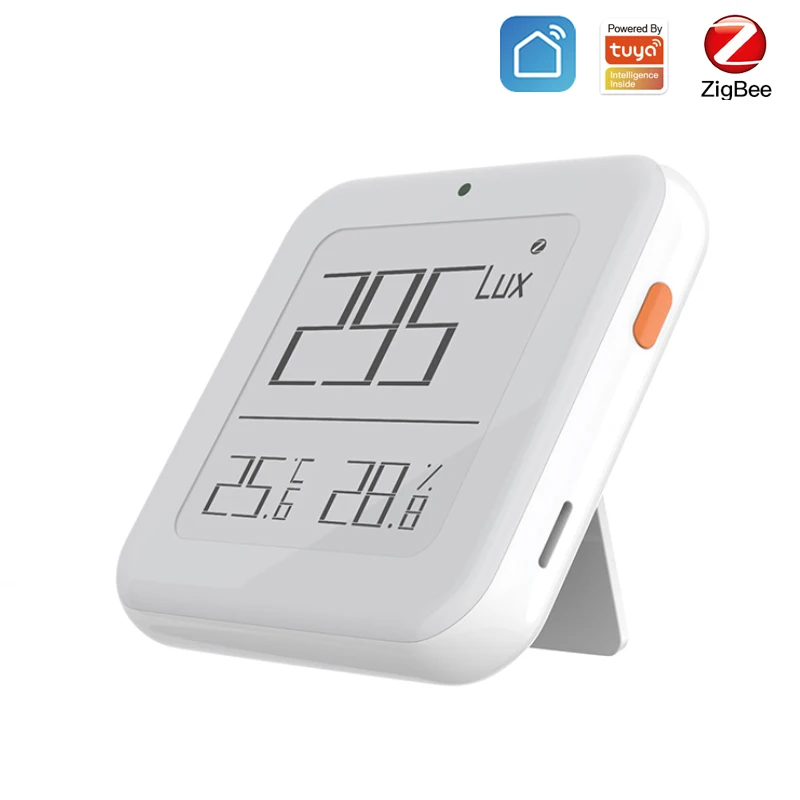 

Датчик температуры и влажности Tuya Zigbee, комнатный светодиодный цифровой гигрометр, термометр, детектор работает с приложением Smart Life / Tuya