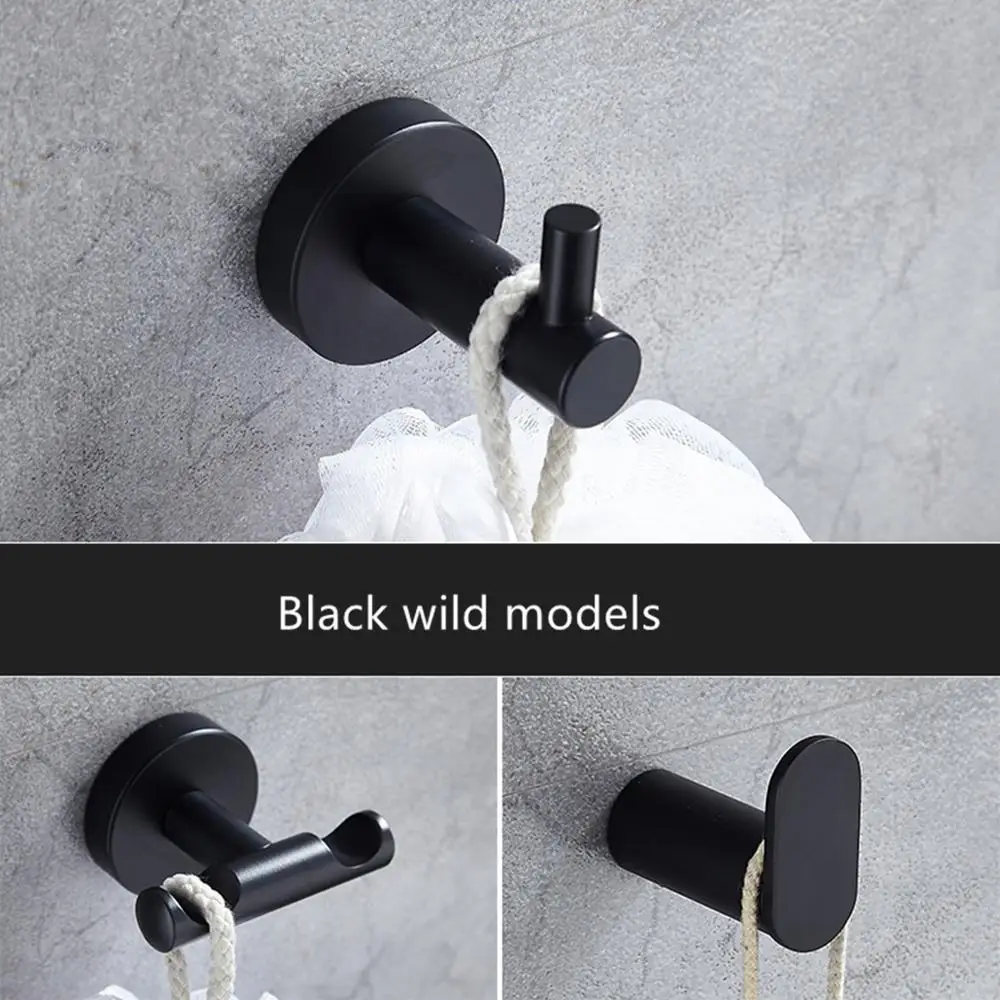 304 нержавеющая сталь без дырочек скандинавский черный крючок для ванной двери
