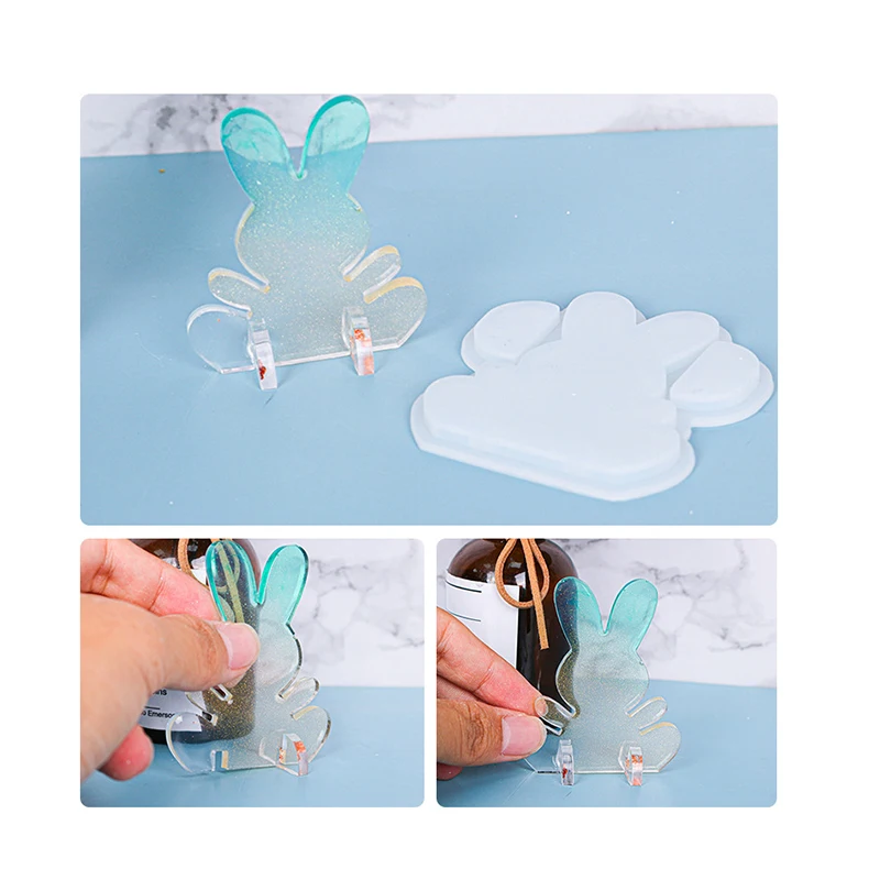 

Cartoon Rabbit Pendant Shape Mold Epoxy Resin Jewelry Mold UV Resin Jewelry Accessories New Dired Flower Hand Craft