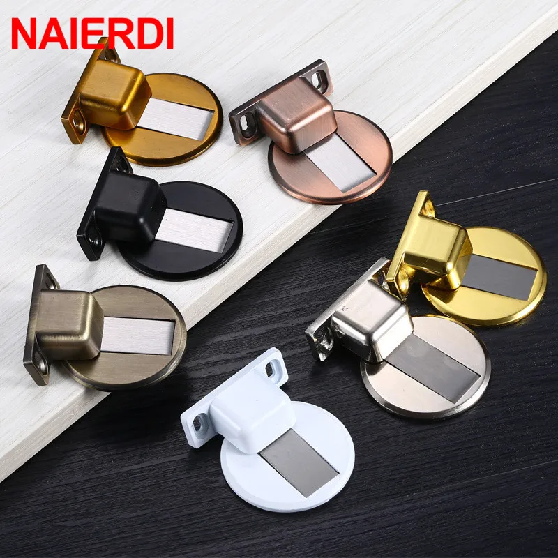 NAIERDI магнитный дверной замок из цинкового сплава упор скрытый держатель для пола
