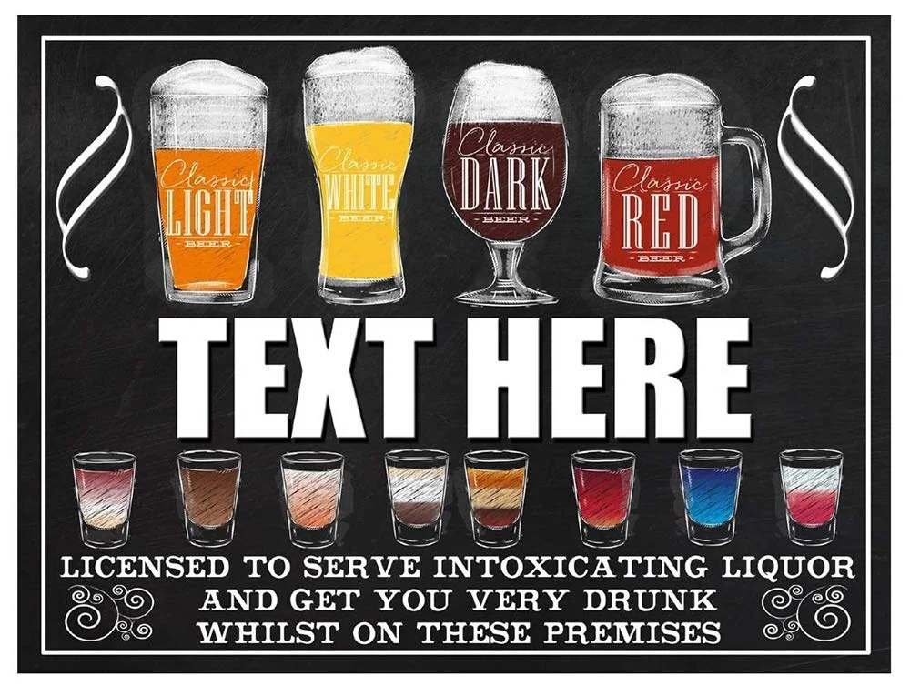 

Personalised Licensed To Sell To Shots Theme Retro tin sign nostalgic ornament metal poster garage art deco bar cafe shop