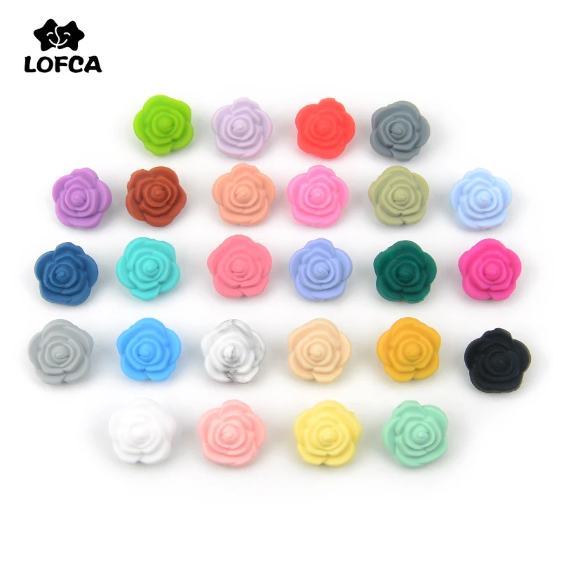 LOFCA 20 шт. силиконовые бусины с двойным лицом цветок роза прорезыватель