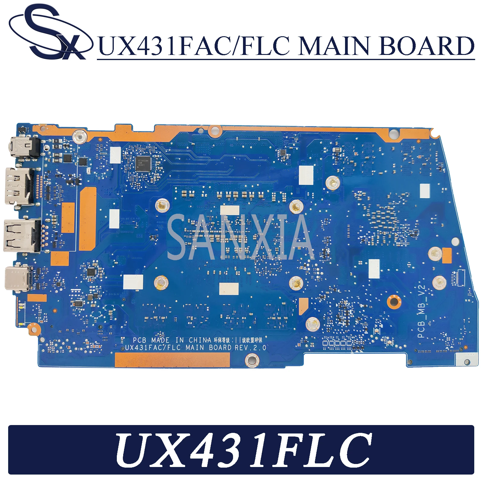 kefu ux431facflc laptop motherboard for asus zenbook ux431flc ux431fn ux431f original mainboard 8gb ram i7 10510u mx150 4gb free global shipping