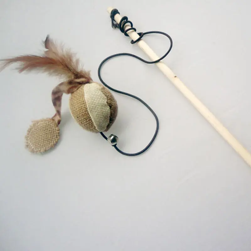 

Spot New Pet Cat Kitten Supplies Toys Feather Wand Stick Stick Multi Shape Braid Interactive With Bell Play Interactive Toys VJ